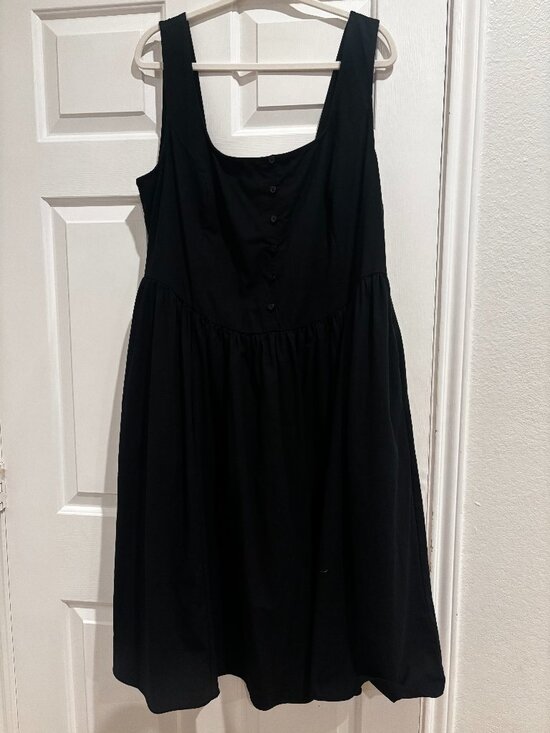 Ava & Viv Dresses & Skirts - Ava & Viv Black Square Neck Babydoll Tiered Dress Plus Size 1X